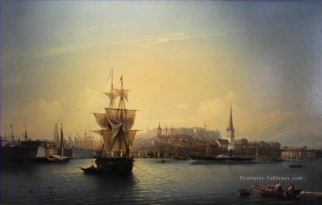Navires du port de Tallinn Alexey Bogolyubov Peintures à l'huile